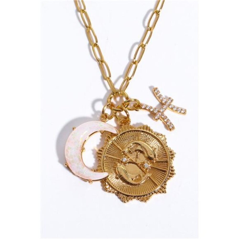 Constellation and Moon Pendant Copper Necklace - Picture 4 of 16